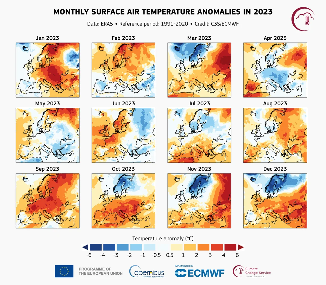 Visual published with the cited source for this record: Copernicus recorded 2023 as its warmest year against a named baseline